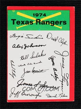 1974 Topps - Team Checklists #_TERA.1 - Texas Rangers (One Star on Back)