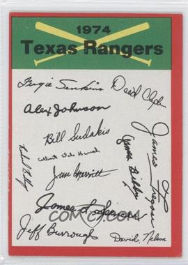 1974 Topps - Team Checklists #_TERA.1 - Texas Rangers (One Star on Back)