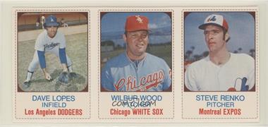 1975 Hostess All-Star Team - Triple Panels #67-69 - Dave Lopes, Wilbur Wood, Steve Renko