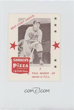 1975 Shakey's Pizza West Coast Greats - [Base] #2 - Paul Waner