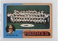 Team Checklist - San Diego Padres Team, John McNamara [Good to VGR…