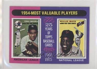 1975 Topps - [Base] - Minis #192 - Most Valuable Players - Yogi Berra, Willie Mays