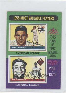 1975 Topps - [Base] - Minis #193 - Most Valuable Players - Yogi Berra, Roy Campanella (Campanella has on a Los Angeles Dodgers Cap)