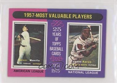 1975 Topps - [Base] - Minis #195 - Most Valuable Players - Mickey Mantle, Hank Aaron