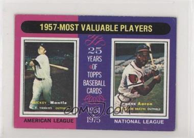 1975 Topps - [Base] - Minis #195 - Most Valuable Players - Mickey Mantle, Hank Aaron