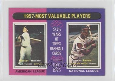 1975 Topps - [Base] - Minis #195 - Most Valuable Players - Mickey Mantle, Hank Aaron