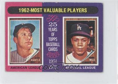 1975 Topps - [Base] - Minis #200 - Most Valuable Players - Mickey Mantle, Maury Wills [Good to VG‑EX]