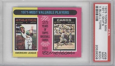 1975 Topps - [Base] - Minis #209 - Most Valuable Players - Vida Blue, Joe Torre [PSA 9 MINT (OC)]