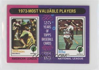 1975 Topps - [Base] - Minis #211 - Most Valuable Players - Reggie Jackson, Pete Rose