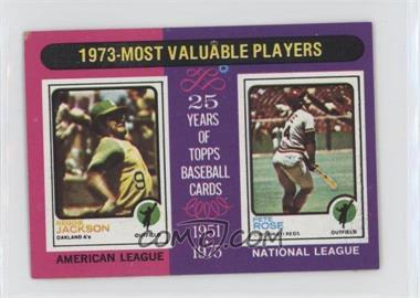 1975 Topps - [Base] - Minis #211 - Most Valuable Players - Reggie Jackson, Pete Rose