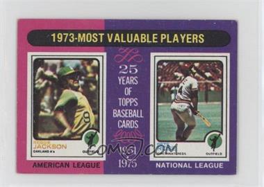 1975 Topps - [Base] - Minis #211 - Most Valuable Players - Reggie Jackson, Pete Rose