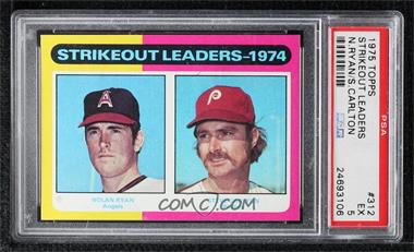 1975 Topps - [Base] - Minis #312 - League Leaders - Nolan Ryan, Steve Carlton [PSA 5 EX]