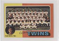 Team Checklist - Minnesota Twins Team, Frank Quilici