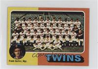 Team Checklist - Minnesota Twins Team, Frank Quilici [Poor to Fair]