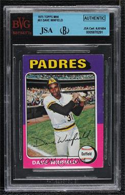 1975 Topps - [Base] - Minis #61 - Dave Winfield [JSA Certified Encased by BGS]