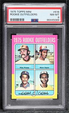 1975 Topps - [Base] - Minis #616 - 1975 Rookie Outfielders - Dave Augustine, Pepe Mangual, Jim Rice, John Scott [PSA 8 NM‑MT]