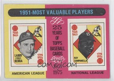 1975 Topps - [Base] #189 - Most Valuable Players - Yogi Berra, Roy Campanella
