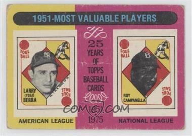1975 Topps - [Base] #189 - Most Valuable Players - Yogi Berra, Roy Campanella [Poor to Fair]