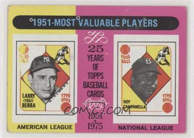 1975 Topps - [Base] #189 - Most Valuable Players - Yogi Berra, Roy Campanella [Good to VG‑EX]