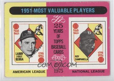 1975 Topps - [Base] #189 - Most Valuable Players - Yogi Berra, Roy Campanella [Poor to Fair]