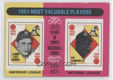 1975 Topps - [Base] #189 - Most Valuable Players - Yogi Berra, Roy Campanella [Good to VG‑EX]