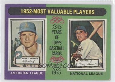 1975 Topps - [Base] #190 - Most Valuable Players - Bobby Shantz, Hank Sauer [Good to VG‑EX]