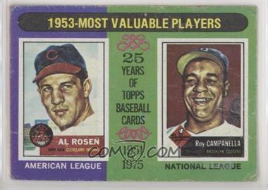 1975 Topps - [Base] #191 - Most Valuable Players - Al Rosen, Roy Campanella [Poor to Fair]