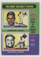 Most Valuable Players - Yogi Berra, Roy Campanella (Campanella has on a Los Ang…