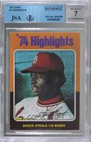 '74 Highlights - Lou Brock [JSA Certified Encased by BGS]