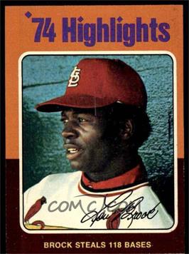 1975 Topps - [Base] #2 - '74 Highlights - Lou Brock [NM]
