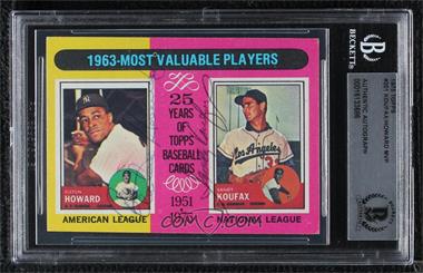1975 Topps - [Base] #201 - Most Valuable Players -  Elston Howard, Sandy Koufax [BAS BGS Authentic]