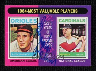 1975 Topps - [Base] #202 - Most Valuable Players - Brooks Robinson, Ken Boyer [JSA Certified COA Sticker]