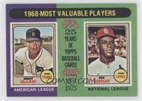 Most Valuable Players - Denny McLain, Bob Gibson [Noted]