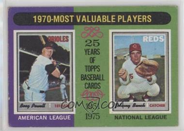 1975 Topps - [Base] #208 - Most Valuable Players - Boog Powell, Johnny Bench [Poor to Fair]