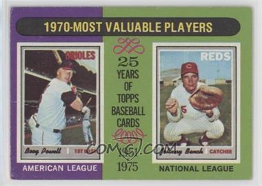 1975 Topps - [Base] #208 - Most Valuable Players - Boog Powell, Johnny Bench [Poor to Fair]