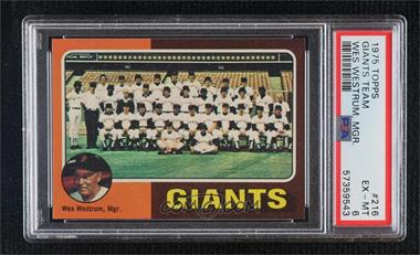 1975 Topps - [Base] #216 - Team Checklist - San Francisco Giants Team, Wes Westrum [PSA 6 EX‑MT]