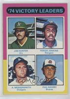 League Leaders - Fergie Jenkins, Phil Niekro, Andy Messersmith, Catfish Hunter