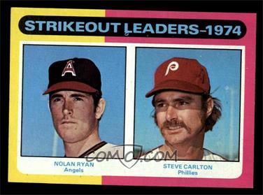 1975 Topps - [Base] #312 - League Leaders - Nolan Ryan, Steve Carlton [EX MT]