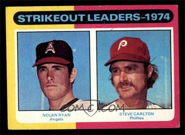 1975 Topps - [Base] #312 - League Leaders - Nolan Ryan, Steve Carlton [EX]