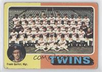 Team Checklist - Minnesota Twins Team, Frank Quilici [Good to VG̴…