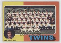 Team Checklist - Minnesota Twins Team, Frank Quilici [Good to VG̴…
