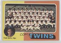 Team Checklist - Minnesota Twins Team, Frank Quilici