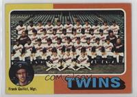 Team Checklist - Minnesota Twins Team, Frank Quilici