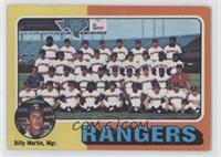 Team Checklist - Texas Rangers Team, Billy Martin [Good to VG‑E…