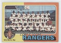 Team Checklist - Texas Rangers Team, Billy Martin [Good to VG‑E…