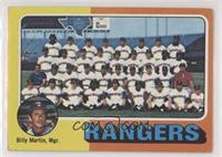 Team Checklist - Texas Rangers Team, Billy Martin [Poor to Fair]