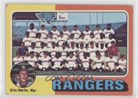 Team Checklist - Texas Rangers Team, Billy Martin [Good to VG‑E…