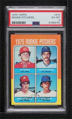 1975 Topps - [Base] #615 - 1975 Rookie Pitchers - Tom Underwood, Hank Webb, Pat Darcy, Dennis Leonard [PSA 6 EX‑MT]