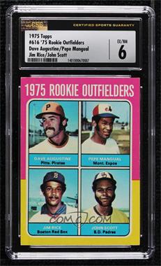 1975 Topps - [Base] #616 - 1975 Rookie Outfielders - Dave Augustine, Pepe Mangual, Jim Rice, John Scott [CSG 6 Ex/NM]