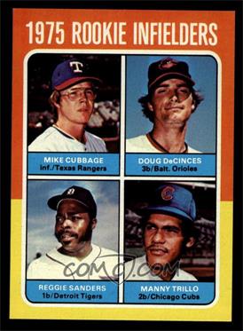 1975 Topps - [Base] #617 - 1975 Rookie Infielders - Mike Cubbage, Doug DeCinces, Manny Trillo, Reggie Sanders [NM MT]